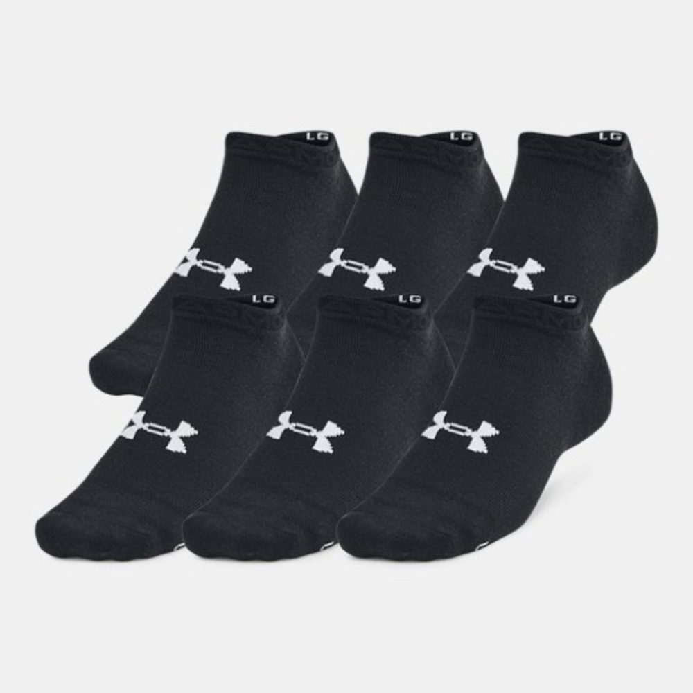 Under Armour 3 pack Black Cushioned No Show Socks